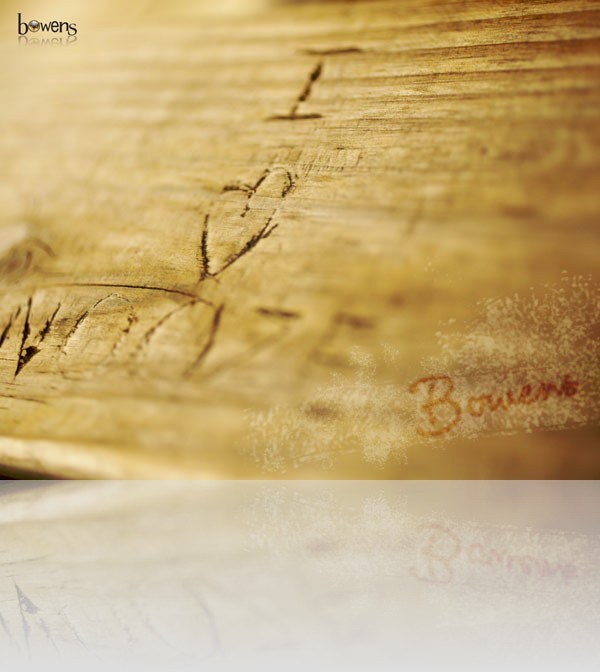 Name etched on desk